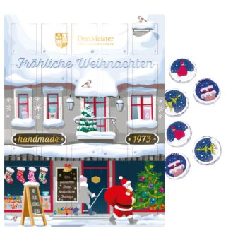 Dreimeister Adventskalender Frohe Weihnachten 25 Vollmilch taler