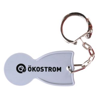 Einkaufswagenlöser Recycling mit Gliederkette und Schlüsselring