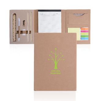 Schreibmappe Office-Set aus Naturkarton, 10 Teile