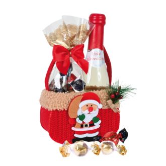 Weihnachts-Präsent Täschchen Weihnmann m Secco 0,2l u Süßware n 100g