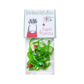 Weihnachtsdeko Mini Tüte Kugeln u Lametta