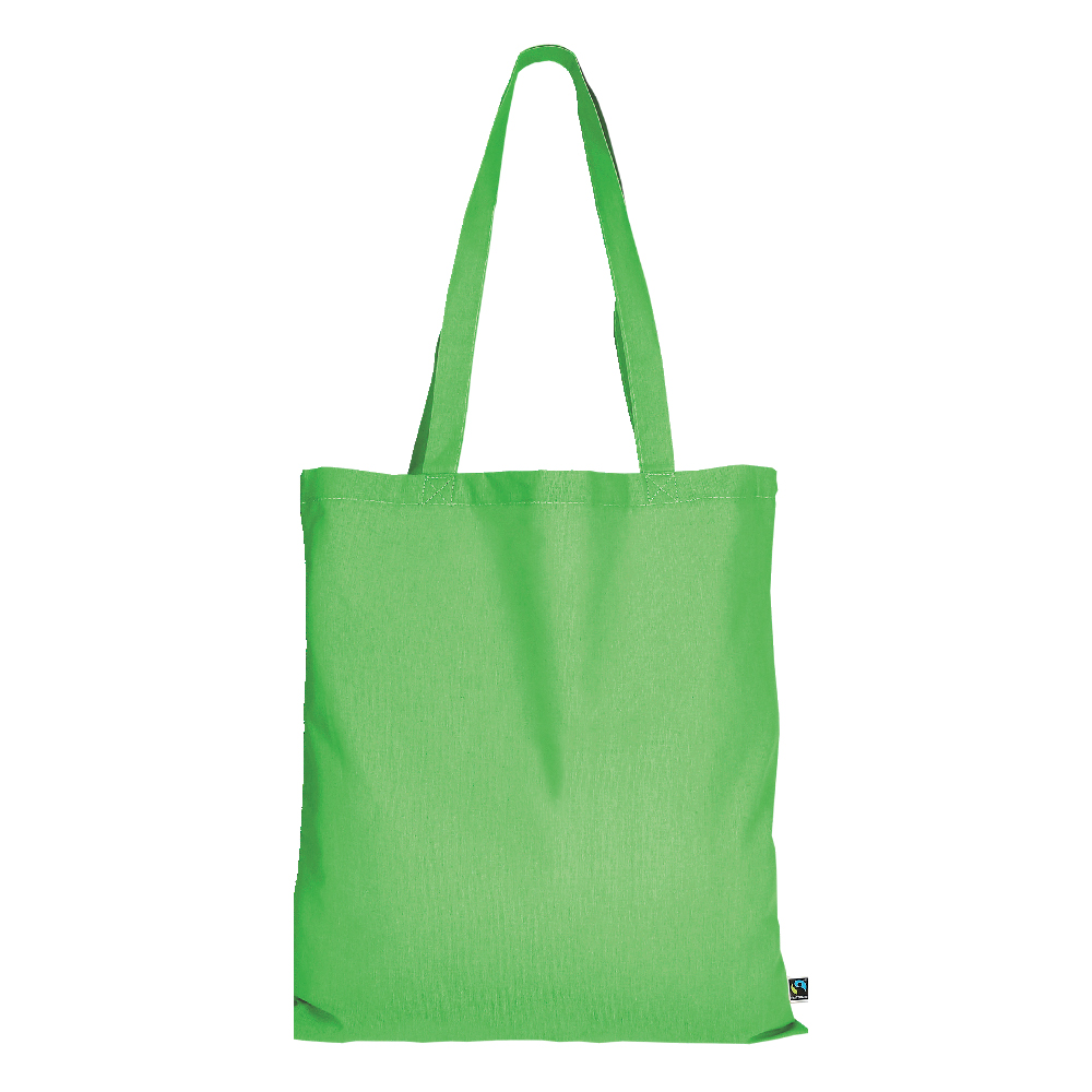 Werbeartikel Fair Trade Baumwolltasche m.langem Henkel hellgrün