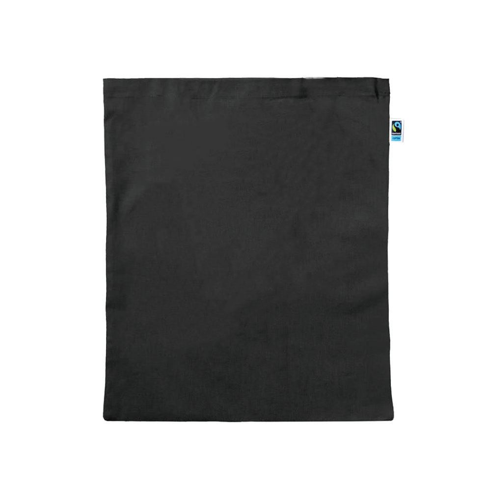 Werbeartikel Fair Trade Baumwolltasche m.langem Henkel schwarz