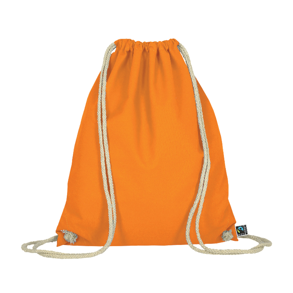 Werbeartikel Fairtrade Turnbeutel orange