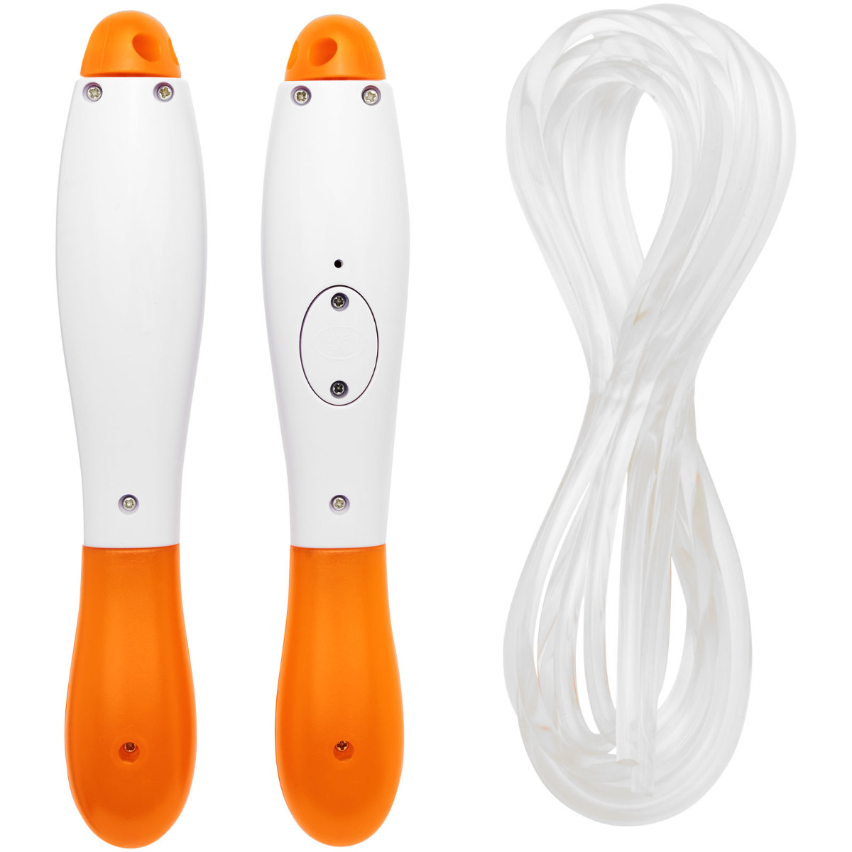 Werbeartikel Frazier Springseil mit LCD- Zähnlanzeige 3 m verstellbar weiß/orange
