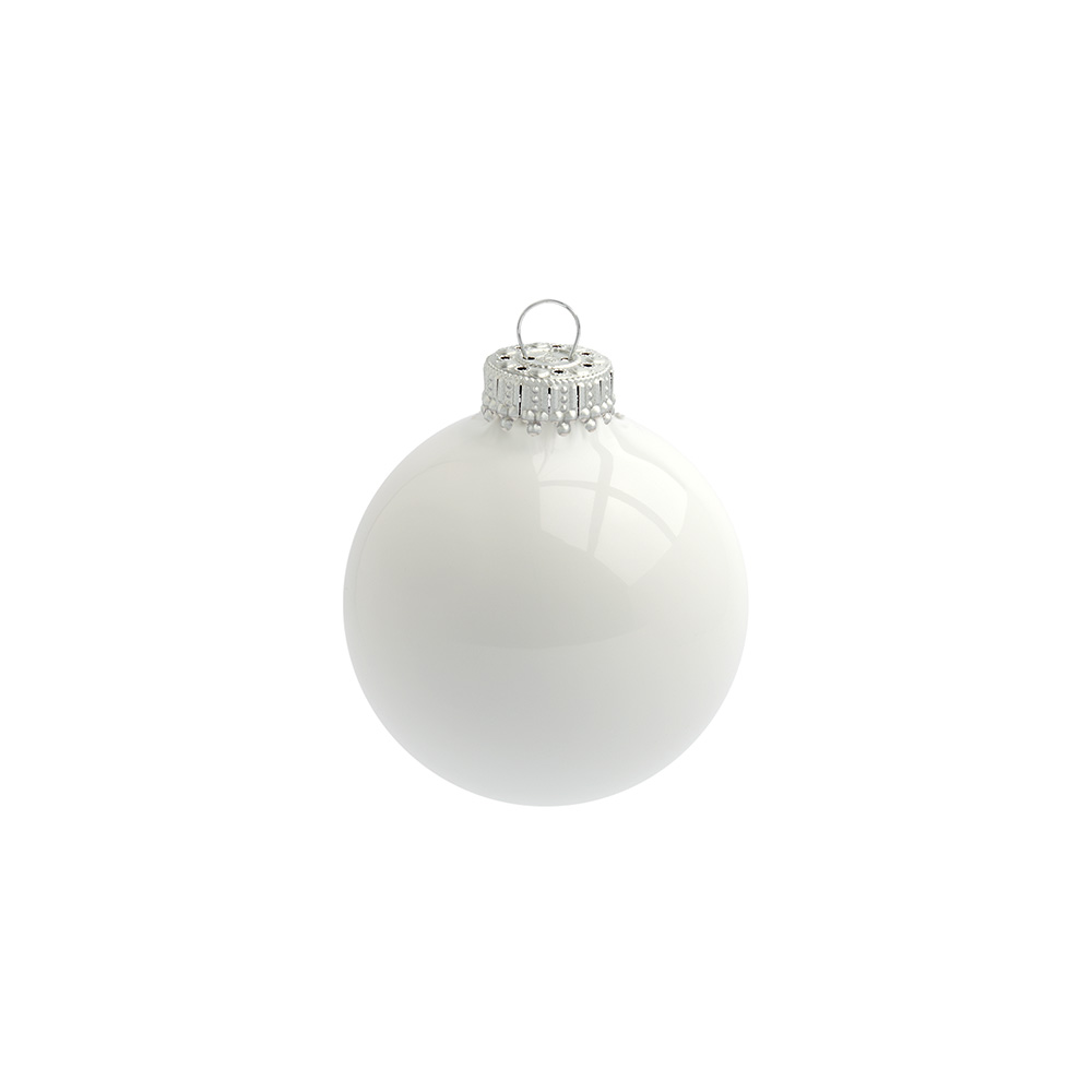Werbeartikel Weihnachtskugel Weiss glanz 6cm