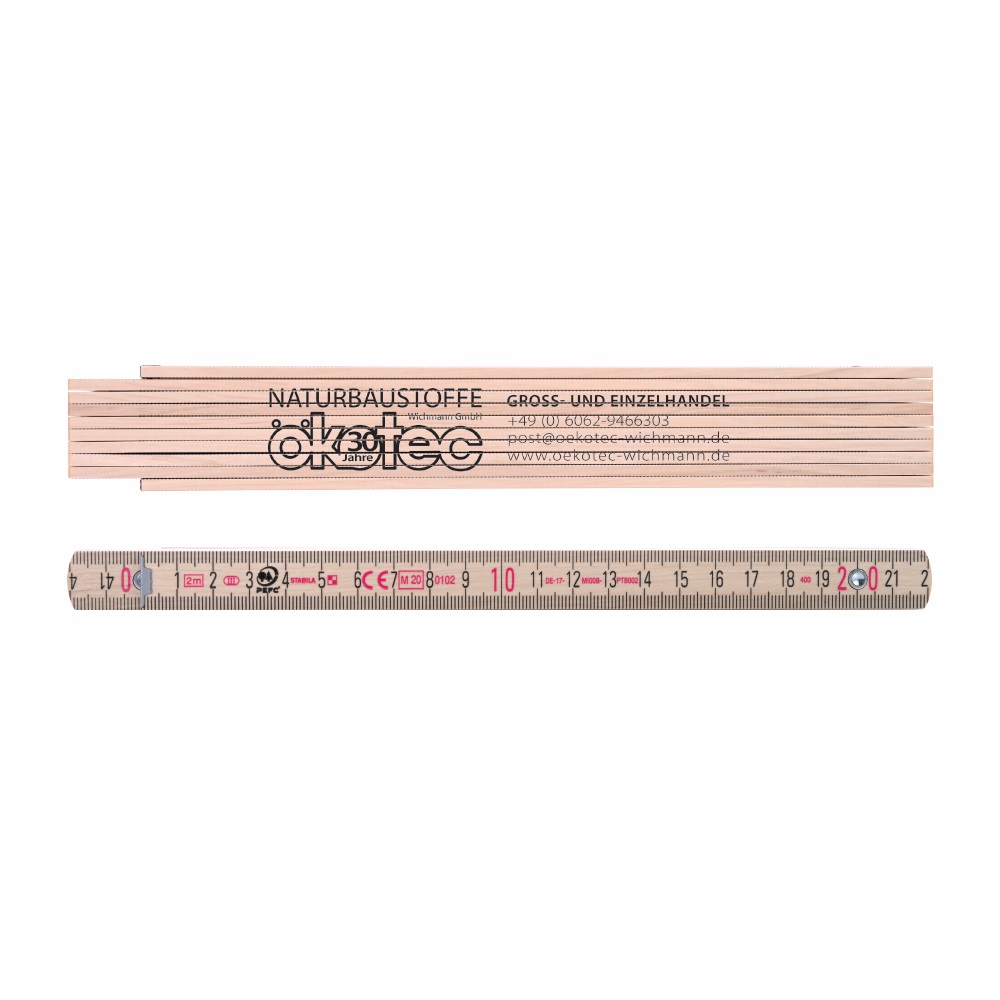 Werbeartikel Holz-Zollstock STABILA 2mtr. natur