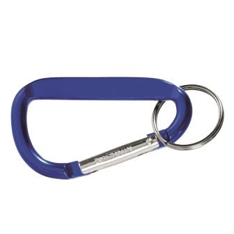 Werbeartikel Karabiner Schlüsselanhänger Timor aus Aluminium blau
