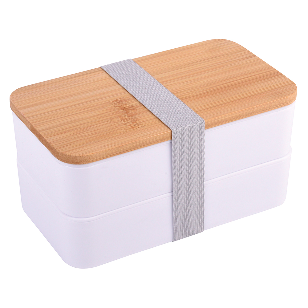 Werbeartikel Lunchbox Double Level weiss