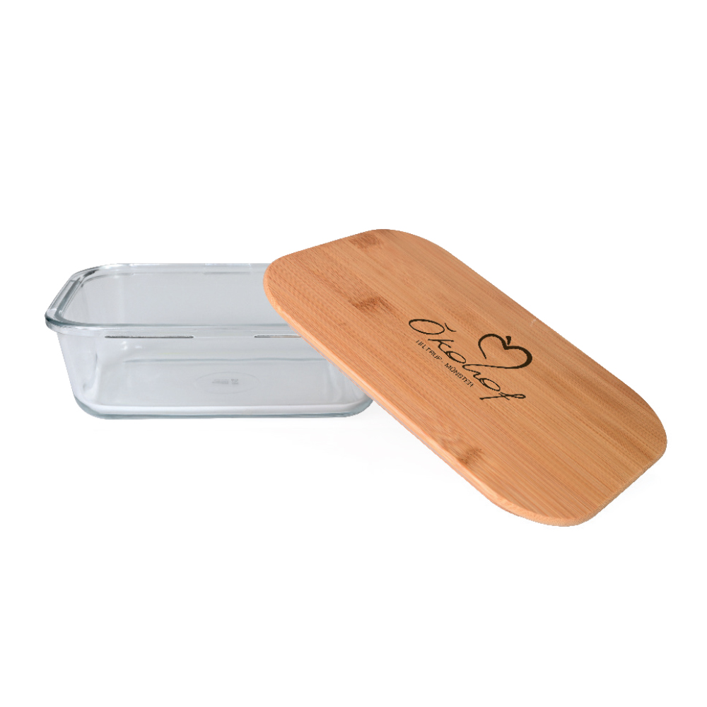 Werbeartikel Lunchbox Rosili 1060 ml mit Bambus Deckel