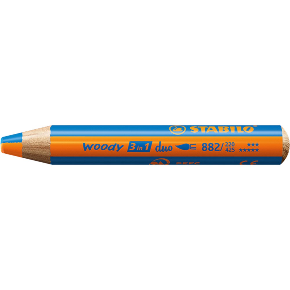Werbeartikel Stabilo Woody 3 in 1 Duo Orange/Blau