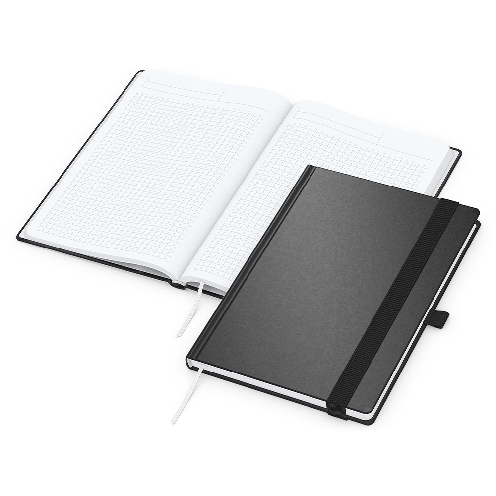 Werbeartikel Match Book schwarzes Band Recycling A5