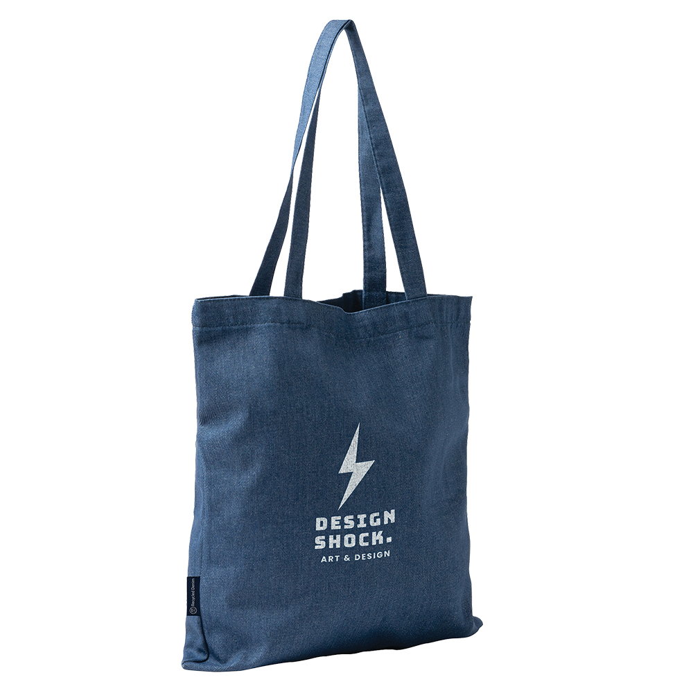 Werbeartikel Recycelte Jeansstoff Tasche m. langen Henkeln