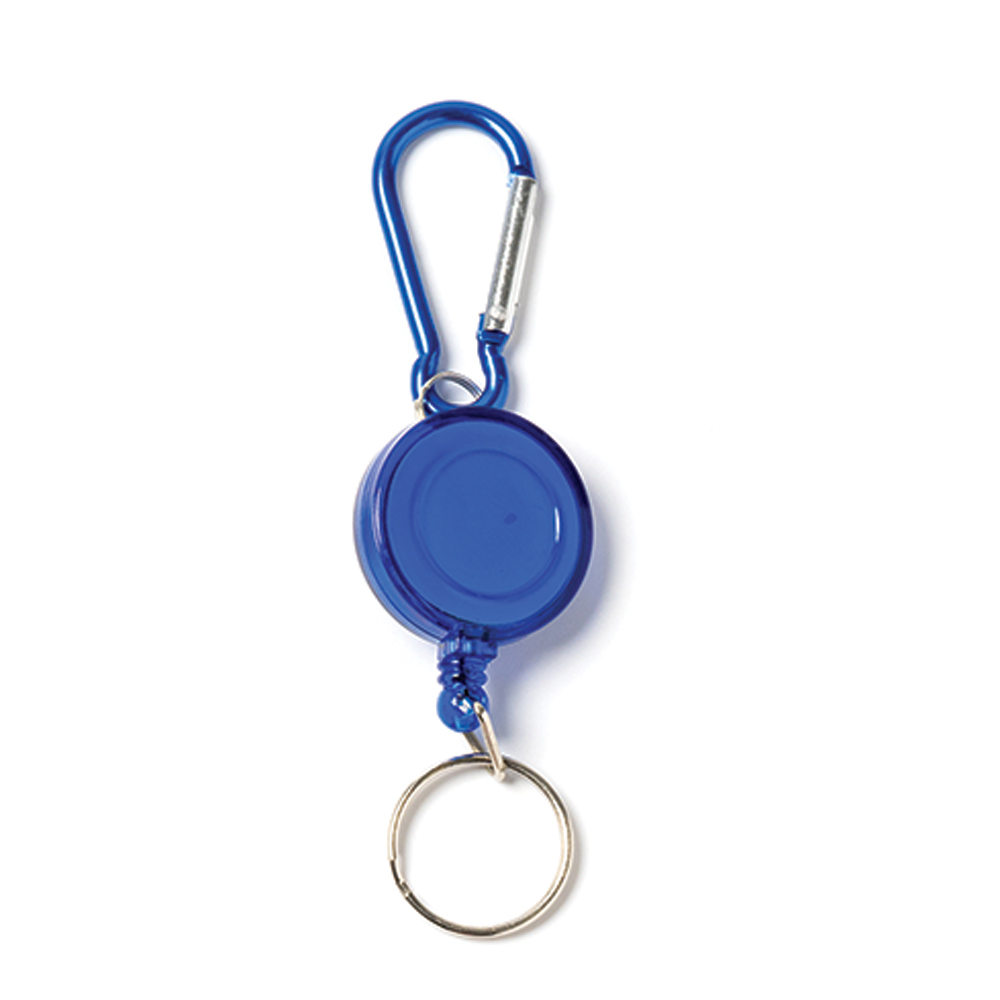 Werbeartikel Schlüsselanhänger Blau mit Kartenhalter