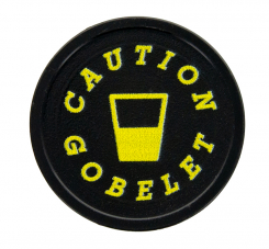 Werbeartikel Pfandmarke Plastik Schwarz Ø23