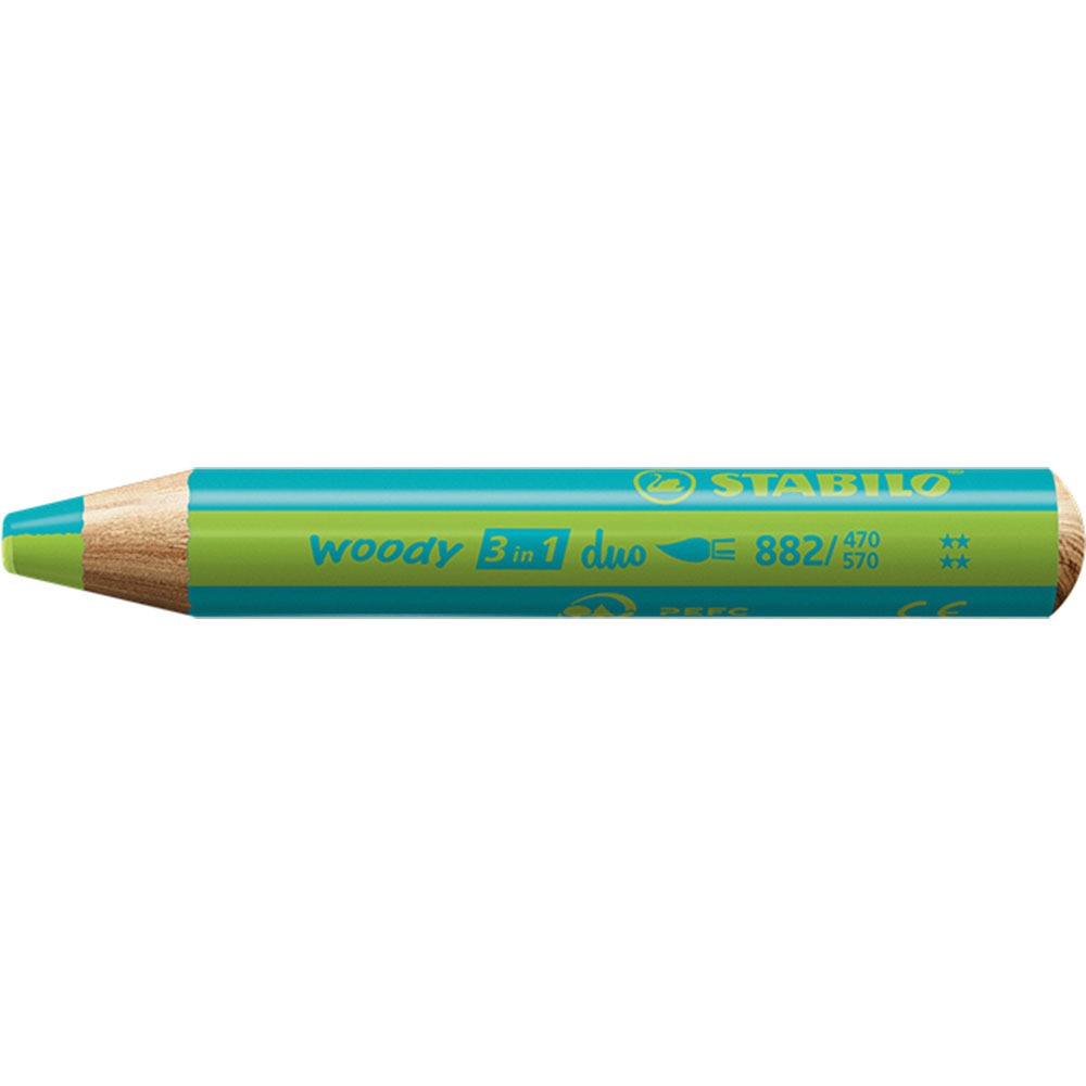 Werbeartikel Stabilo Woody 3 in 1 Duo Türkis/Hellgrün