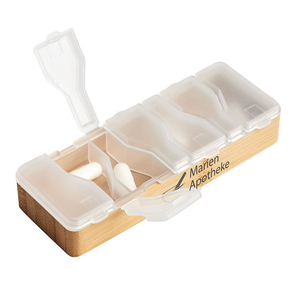 Werbeartikel Tablettendose Bambus