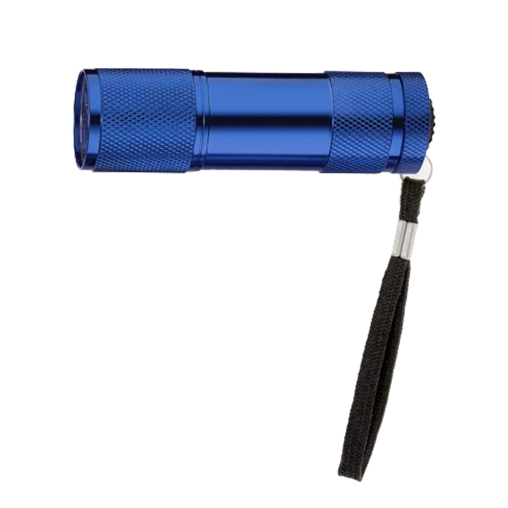 Werbeartikel Aluminium-Taschenlampe 9LED blau