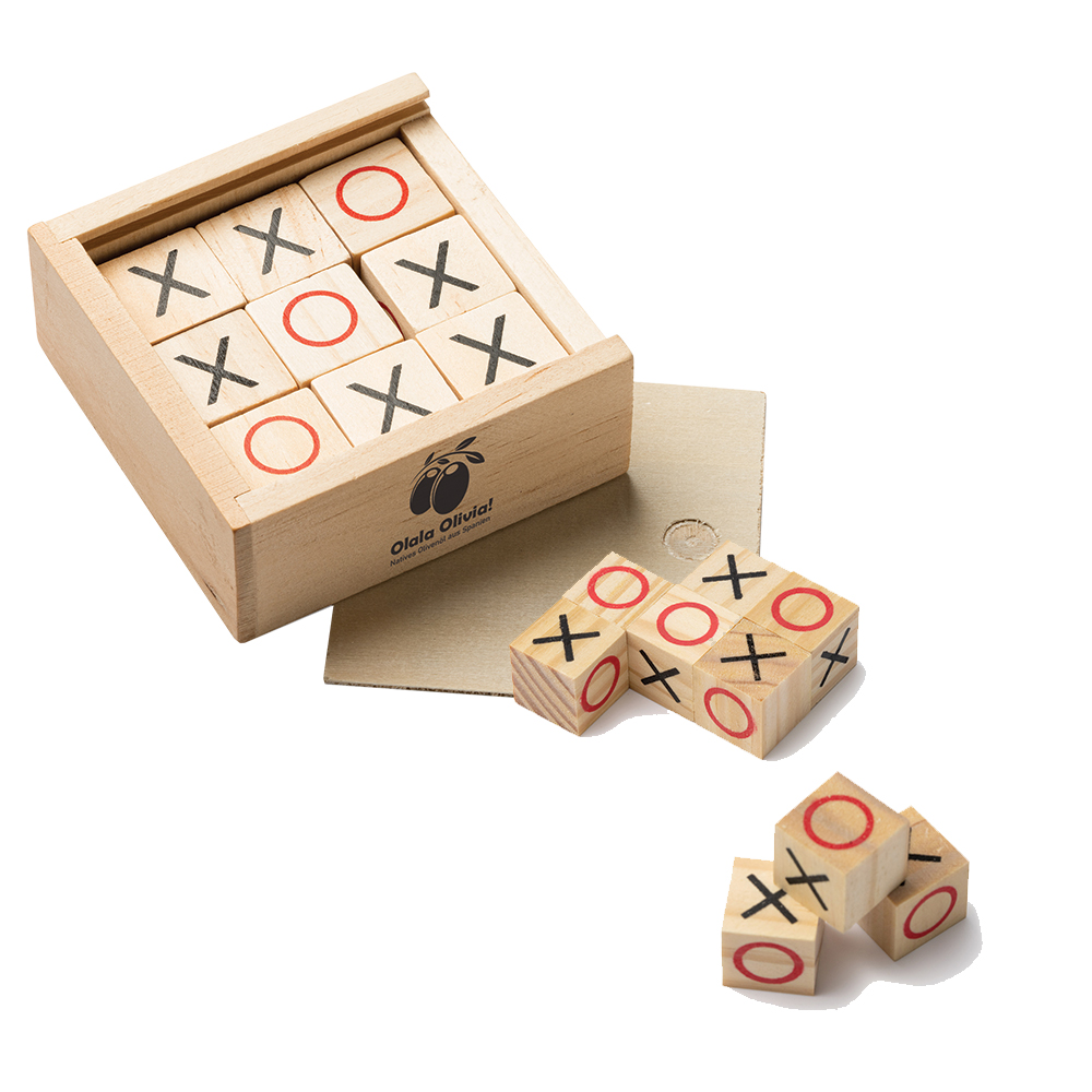 Werbeartikel Tik Tak Toe Spiel in Holzbox