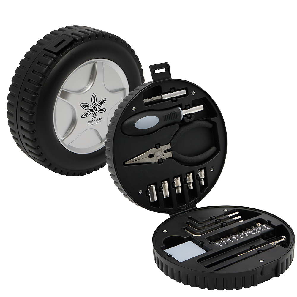 Werbeartikel Werkzeug Set Compacty Autoreifen Design