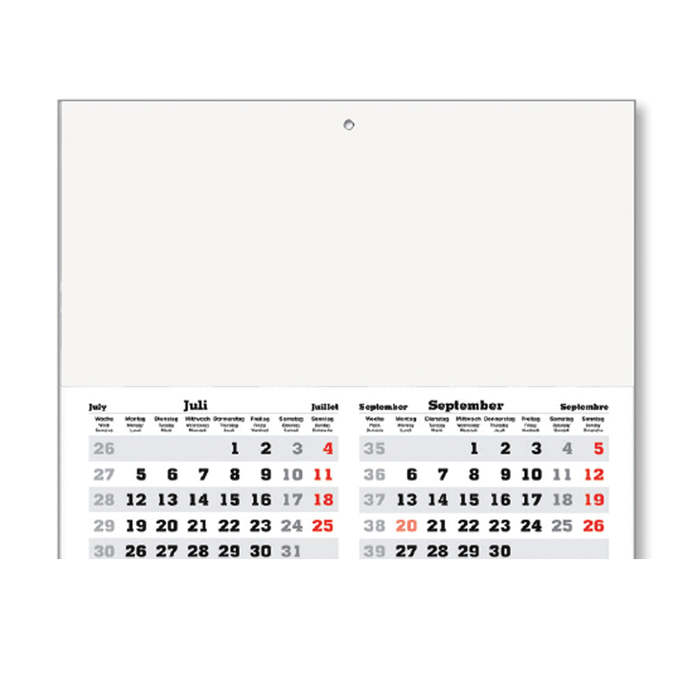 Werbeartikel 3-Monatskalender mit Bild Ausführung mit Werbedruck