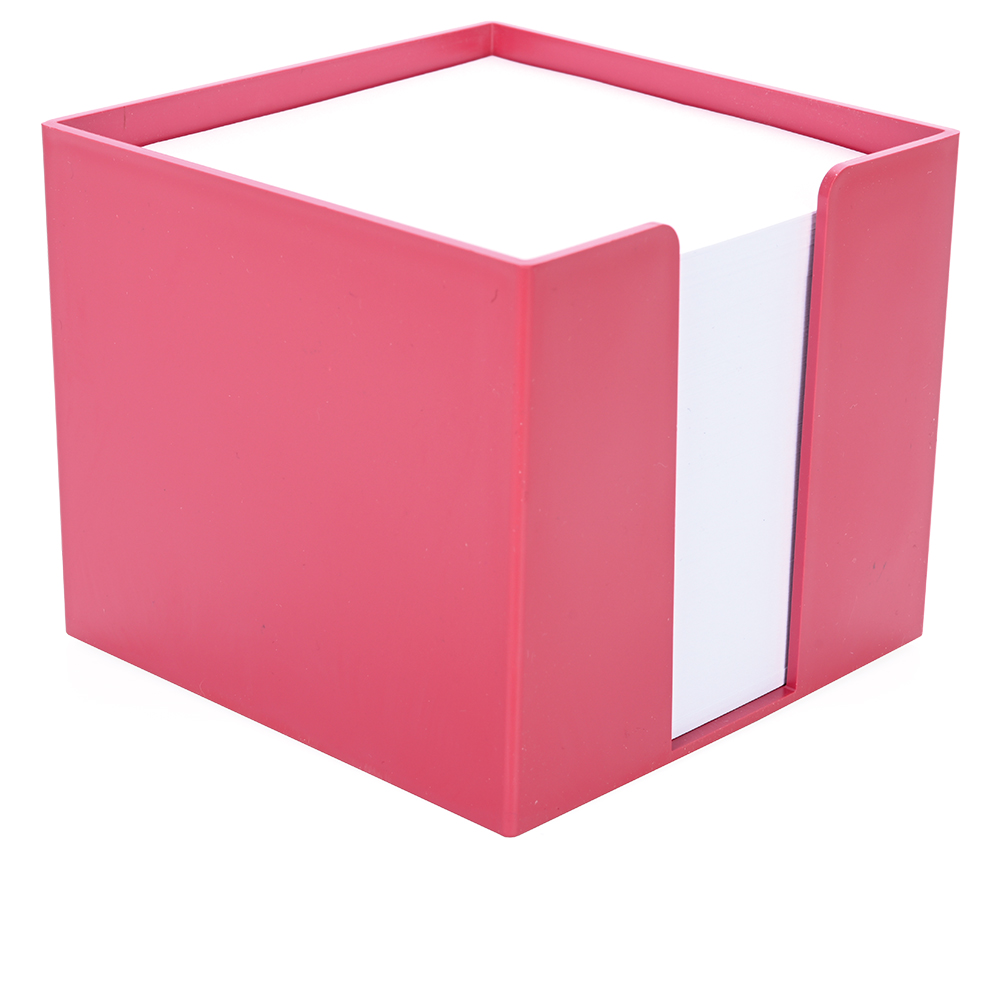 Werbeartikel Zettelbox Recycling rot incl. Papier Druck