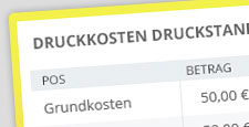 Kontrolle über die Druckkosten